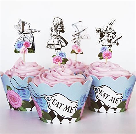 alice in wonderland cupcake toppers|alice in wonderland cupcake wrapper.